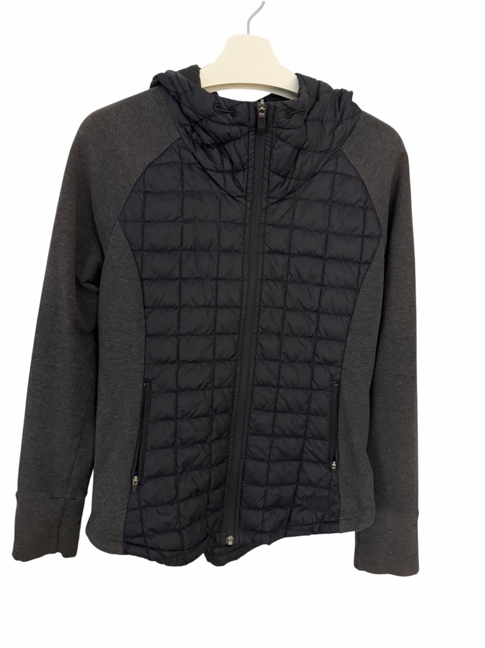 THE NORTH FACE Black Grey Endeavor ThermoBall Hybrid Hooded Jacket size M